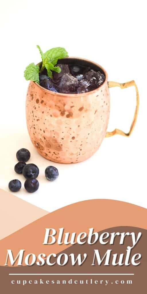 Pinnable image with text that reads Blueberry Moscow Mule