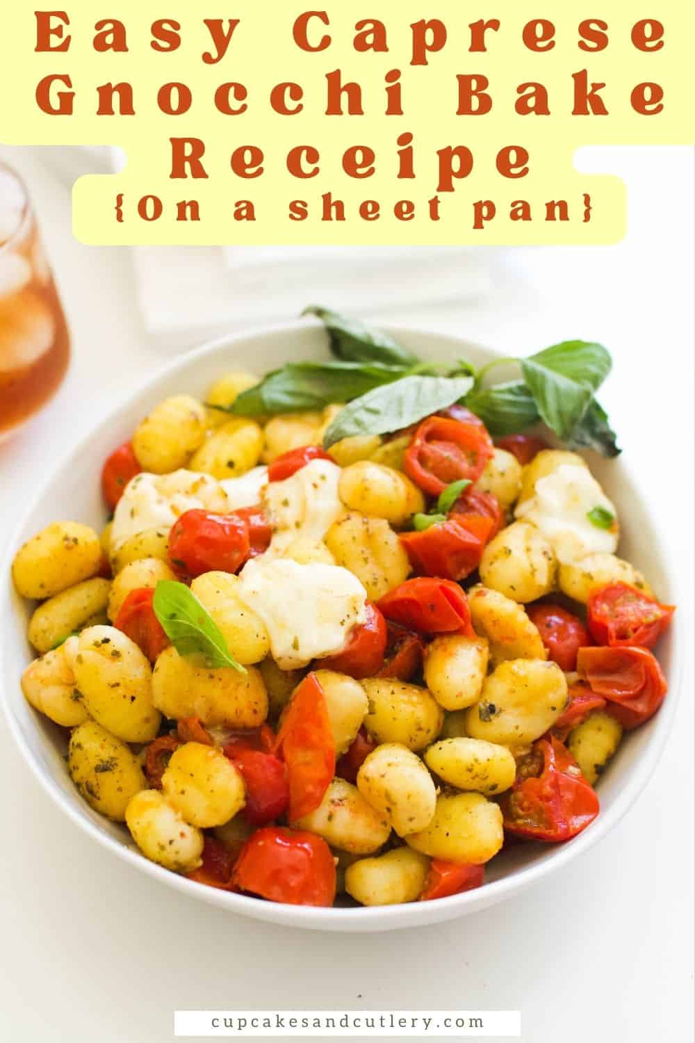 Easy Caprese Gnocchi Bake Recipe {On a Sheet Pan} Cupcakes and Cutlery