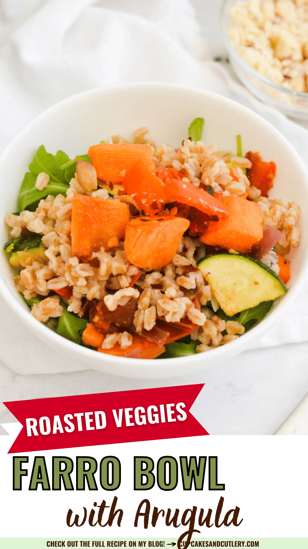 Roasted Vegetable Farro Bowl Recipe (Farro Salad Bowl) Cupcakes and