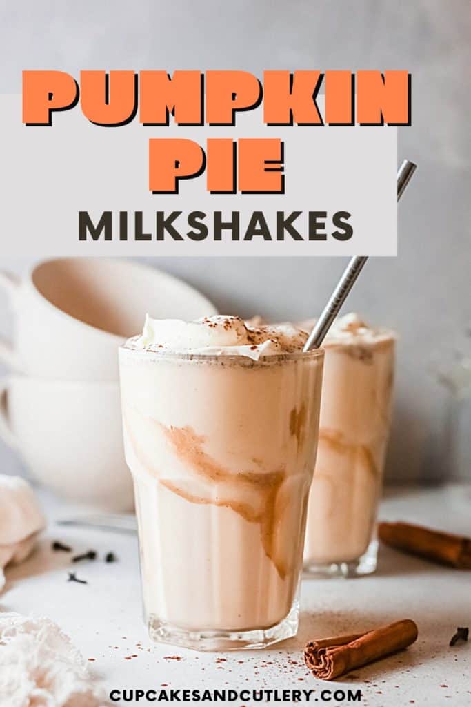 A glass with drizzled salted caramel and a pumpkin shake with a straw.