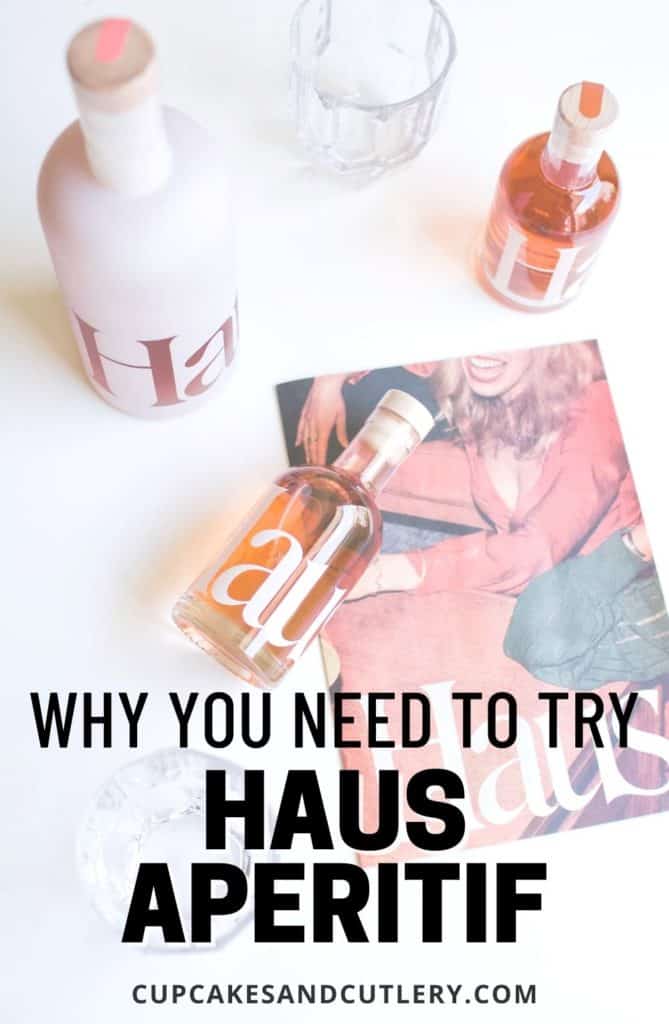 Top down image of a bottle of Haus Apertif.