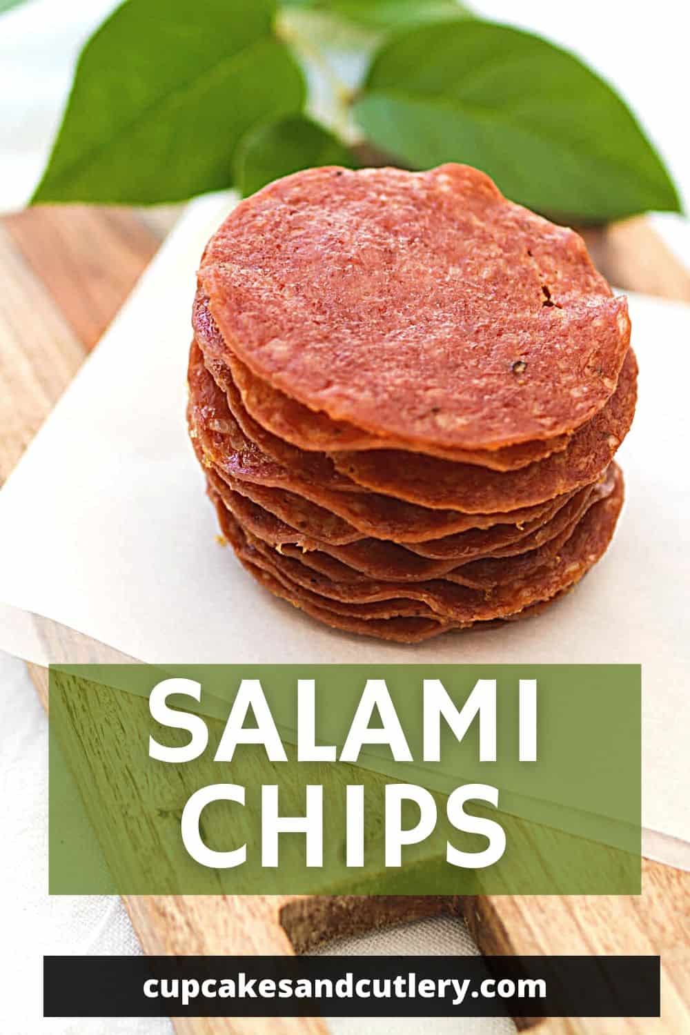 Baked Salami Chips Party Appetizer Recipe Cupcakes and Cutlery