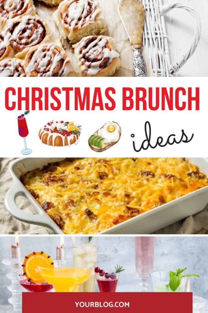 Text - Christmas Brunch Ideas with a collage of images of brunch dishes.