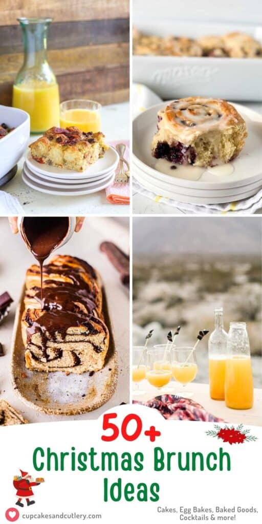 Collage of images of recipes to make for Christmas Brunch.