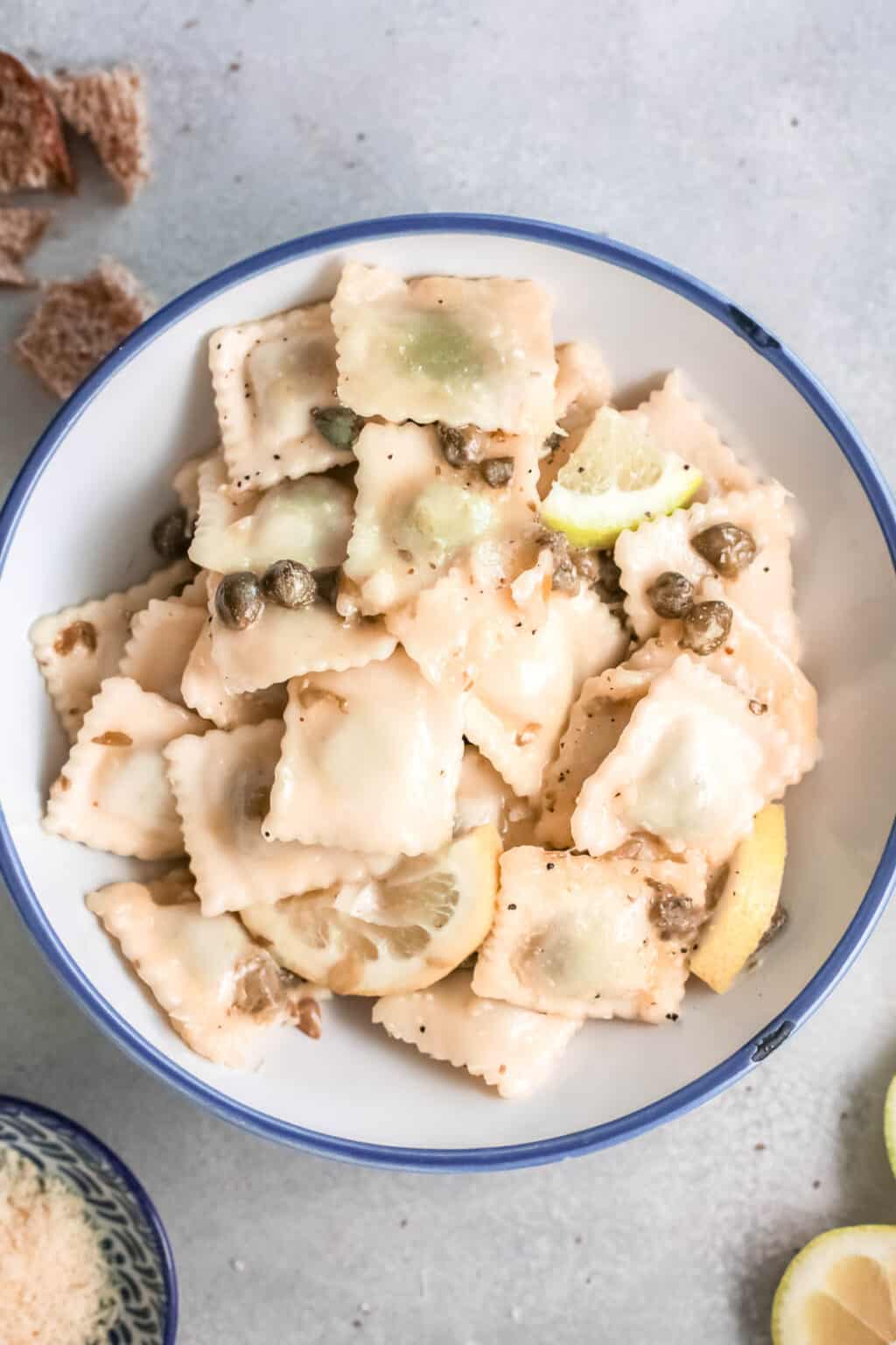 Easy Ravioli with Lemon Butter Sauce Recipe and Capers Cupcakes and