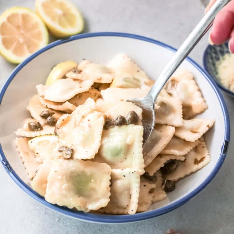 Easy Ravioli with Lemon Butter Sauce Recipe and Capers