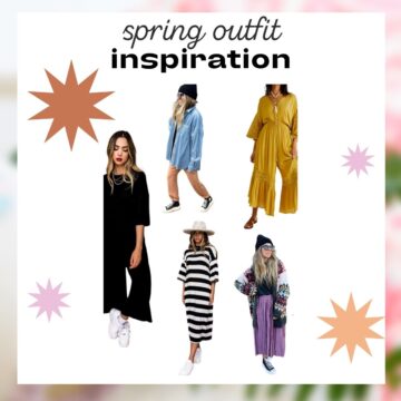 Inspiration collage for spring outfits.