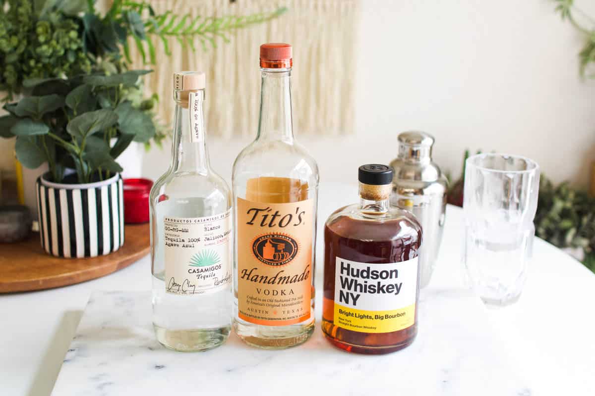 Essential liquor to stock on your home bar.