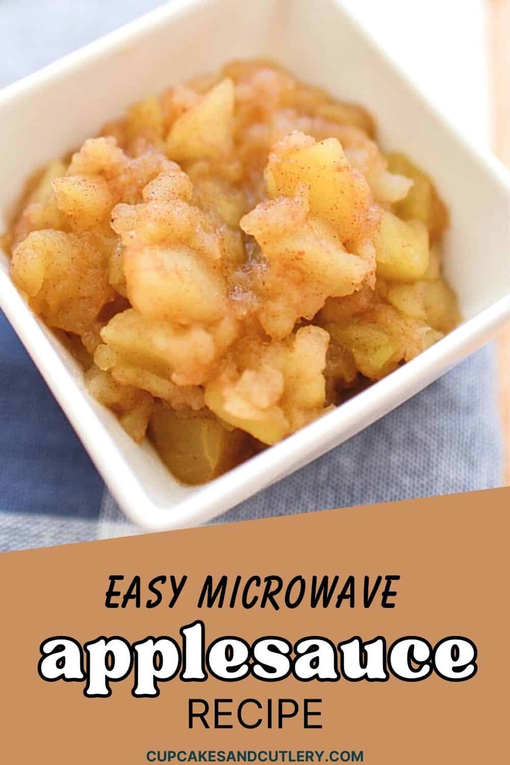 Easy Microwave Applesauce with Cinnamon Cupcakes and Cutlery