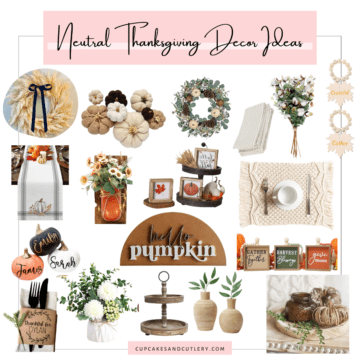 Neutral Home decor Finds in a collage.