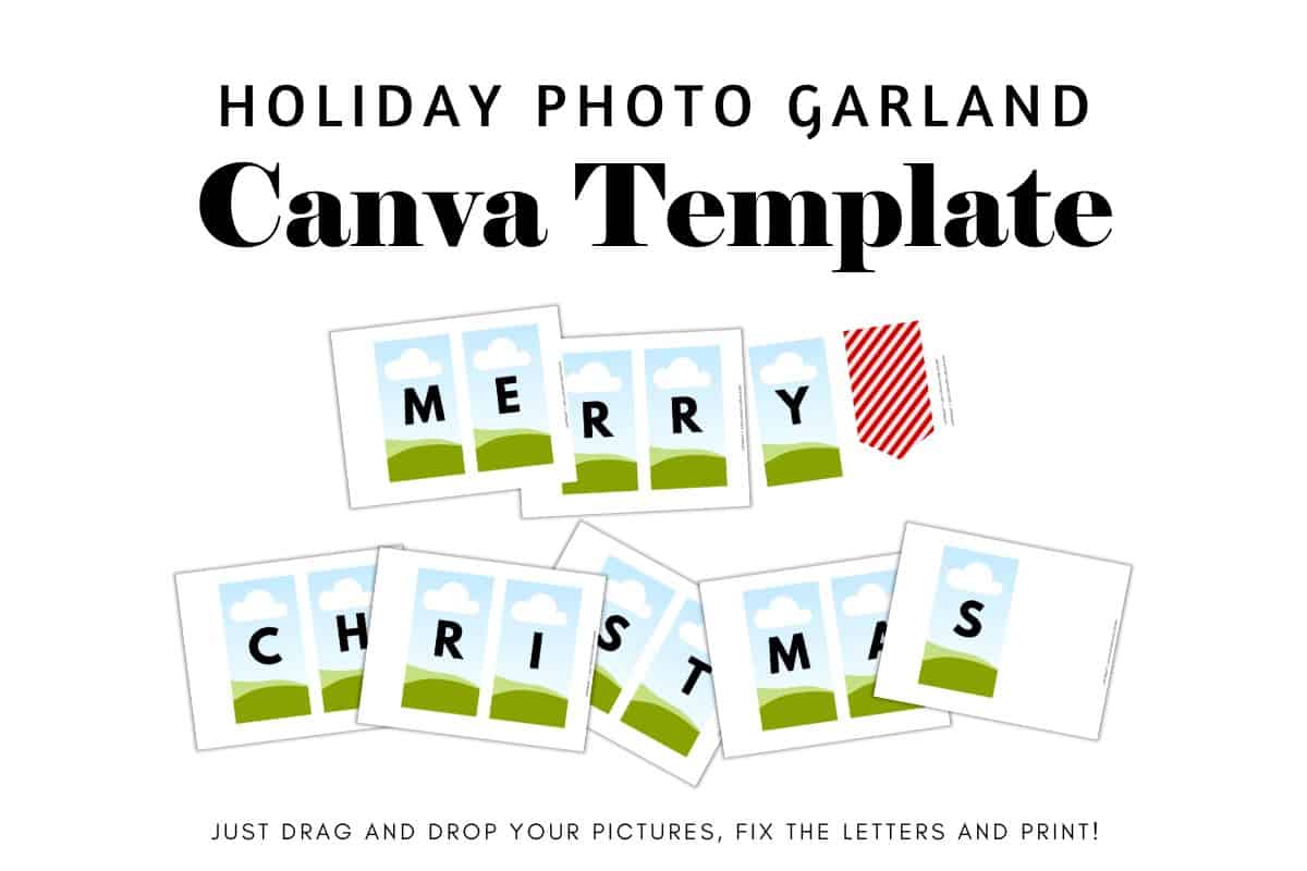 Image showing a free Canva template for making a photo garland.