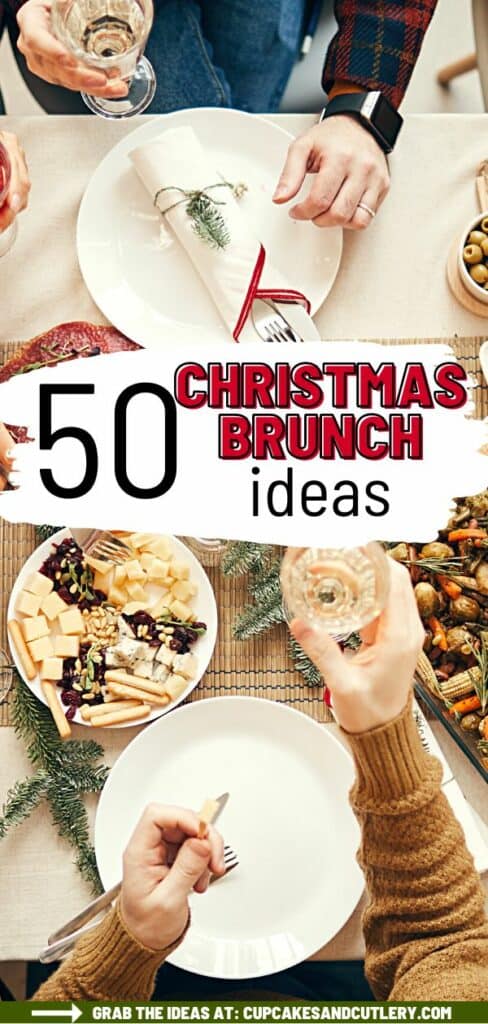 Text: 50 Christmas brunch ideas over an image of a holiday table.