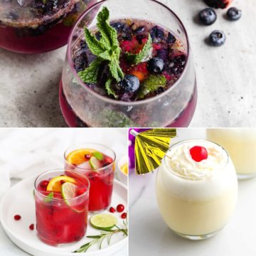 Collage of images of drinks that look like cocktails but don't have any alcohol.