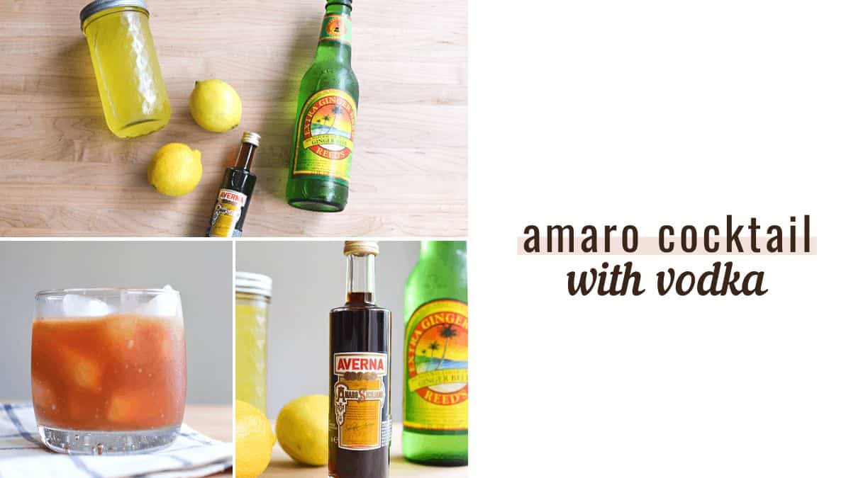 Amaro Cocktail Recipe with Vodka and Ginger Beer Cupcakes and Cutlery