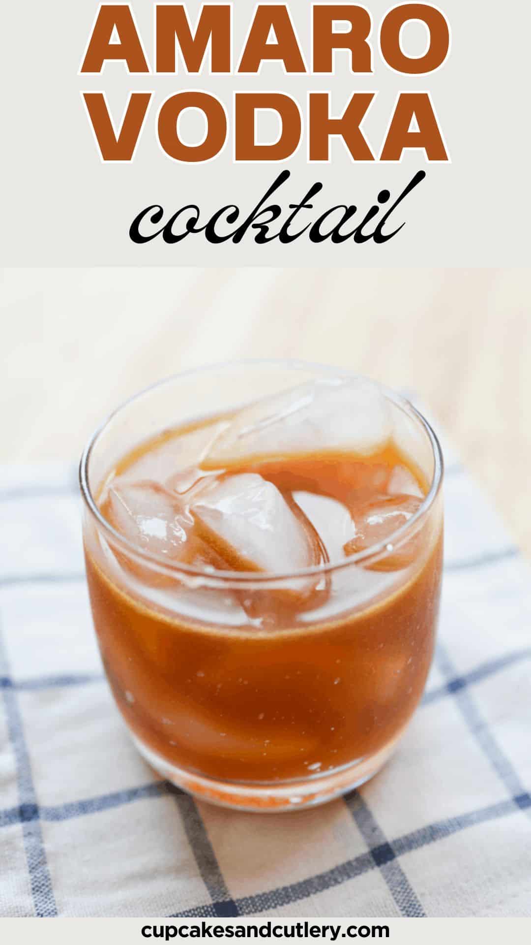 Amaro Cocktail Recipe with Vodka and Ginger Beer Cupcakes and Cutlery