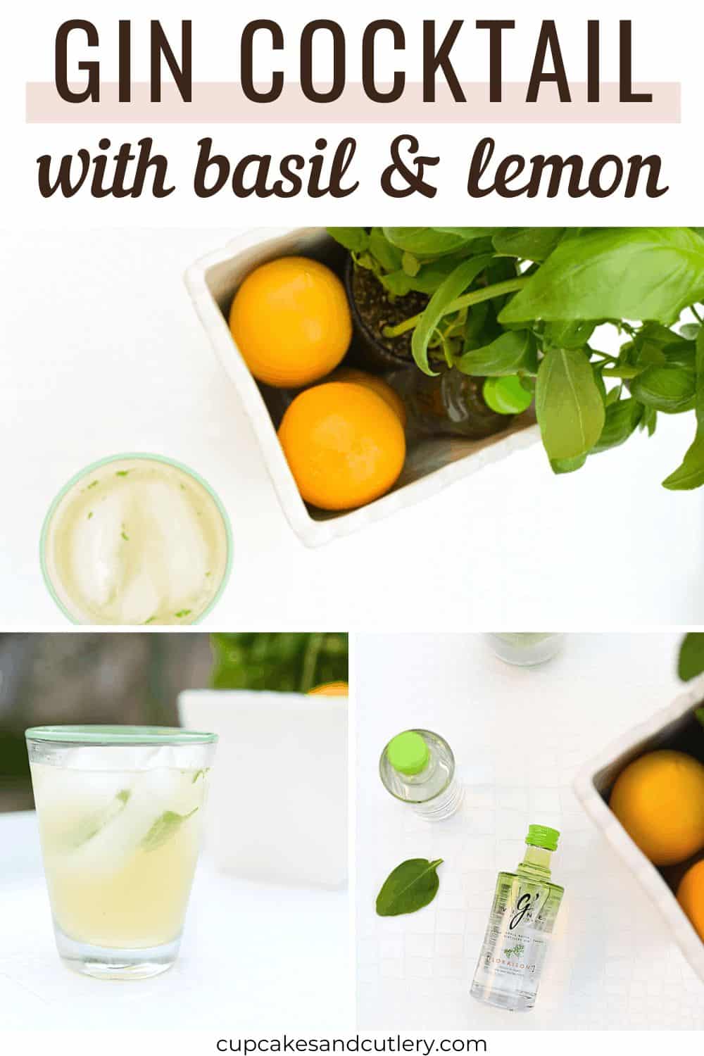 Refreshing Gin Cocktail with Basil and Lemon Recipe Cupcakes and Cutlery