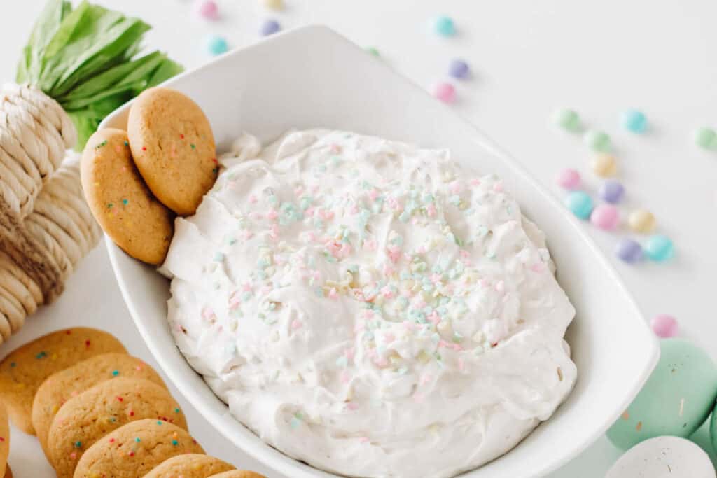 Cream Cheese Dessert Dip Recipe for Easter Cupcakes and Cutlery