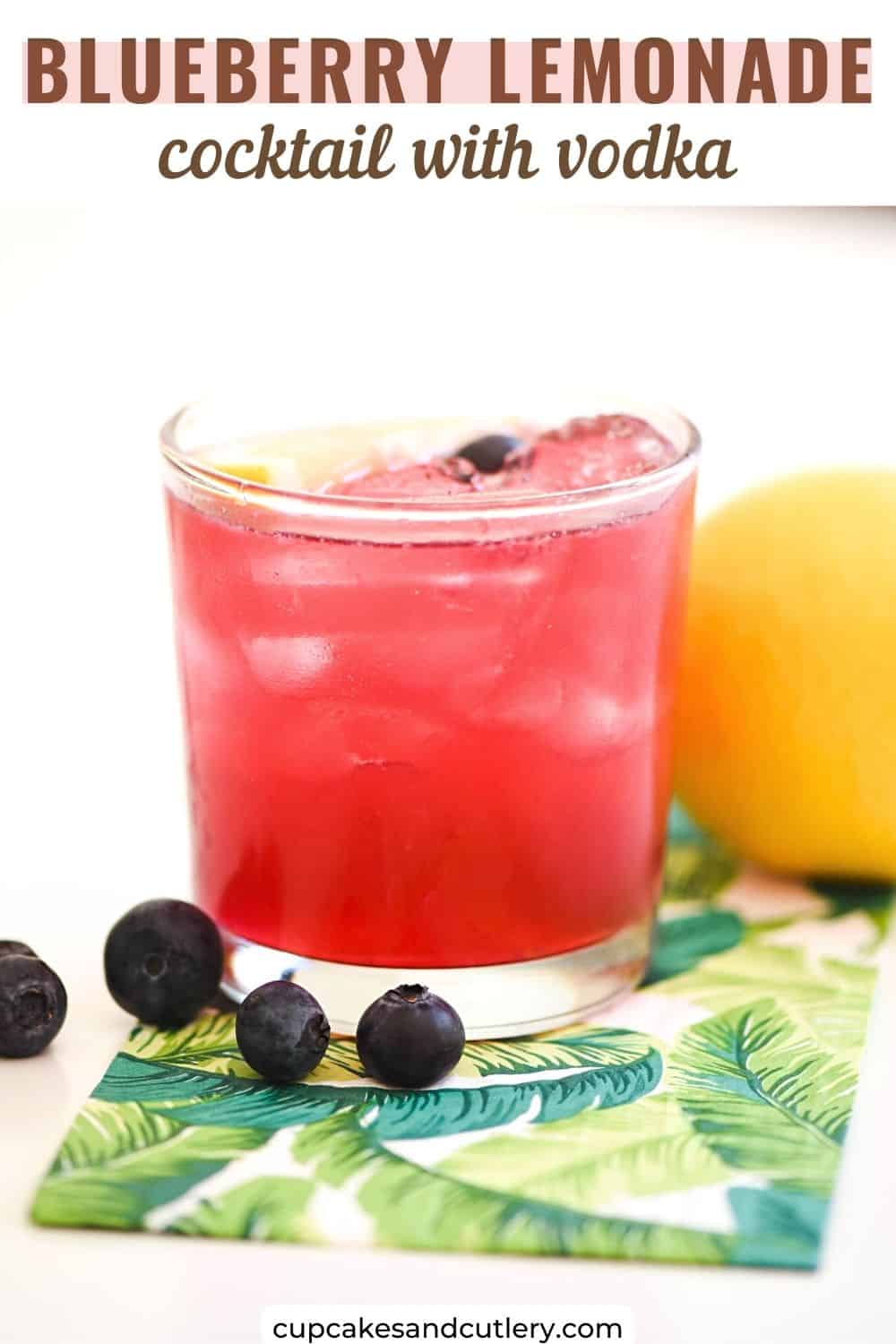 Easy Blueberry Lemonade Cocktail with Vodka Recipe Cupcakes and Cutlery