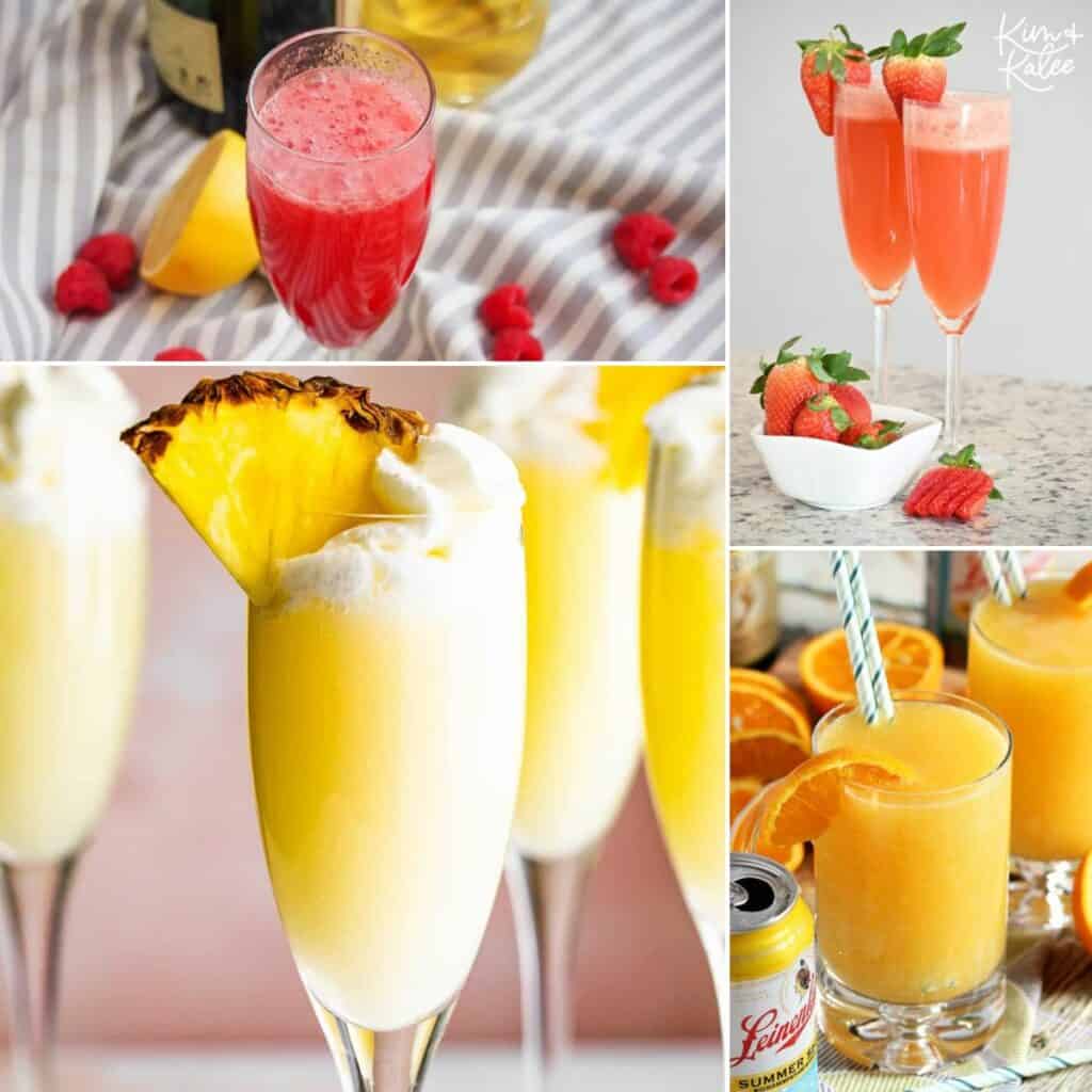 4 images of different mimosas to make for Mother's Day.