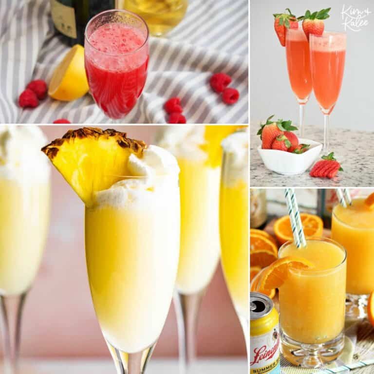 4 images of different mimosas to make for Mother's Day.