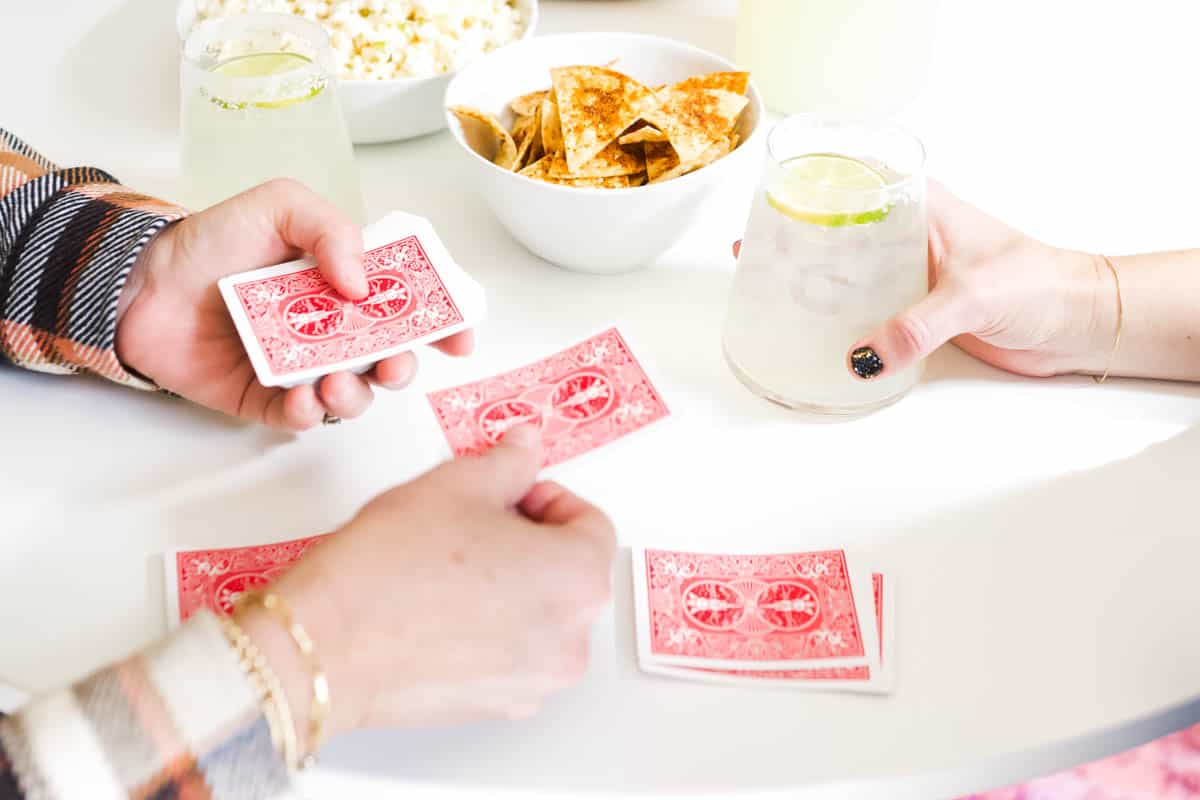 A margarita and card playing party for a large or small group.