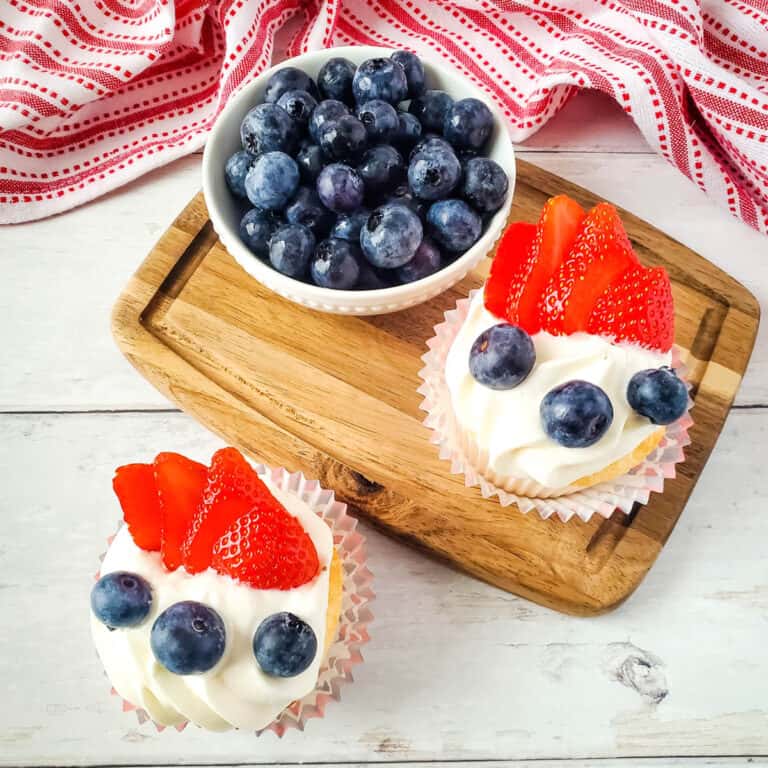 Red White and Blue Angel Food Cake Cupcakes