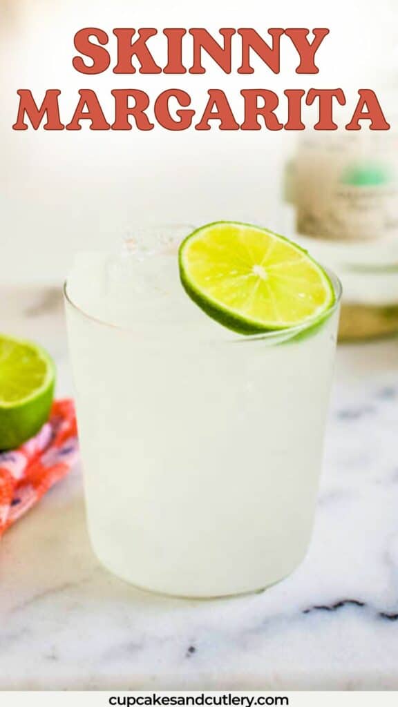 Margarita on the ricks garnished with a lime wheel.