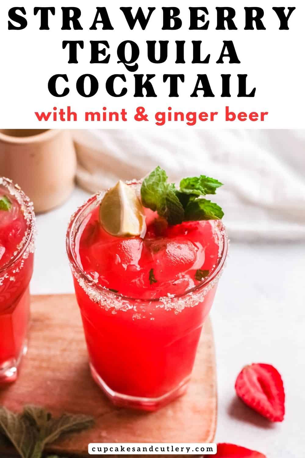 Strawberry Tequila Cocktail with Ginger Beer Recipe (Super Refreshing!)