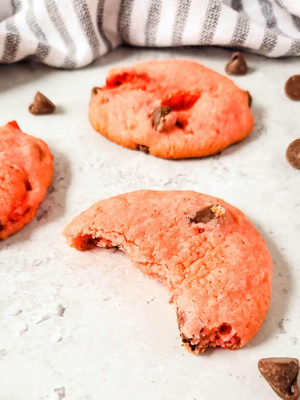 Easy cherry chip cookies using cake mix.