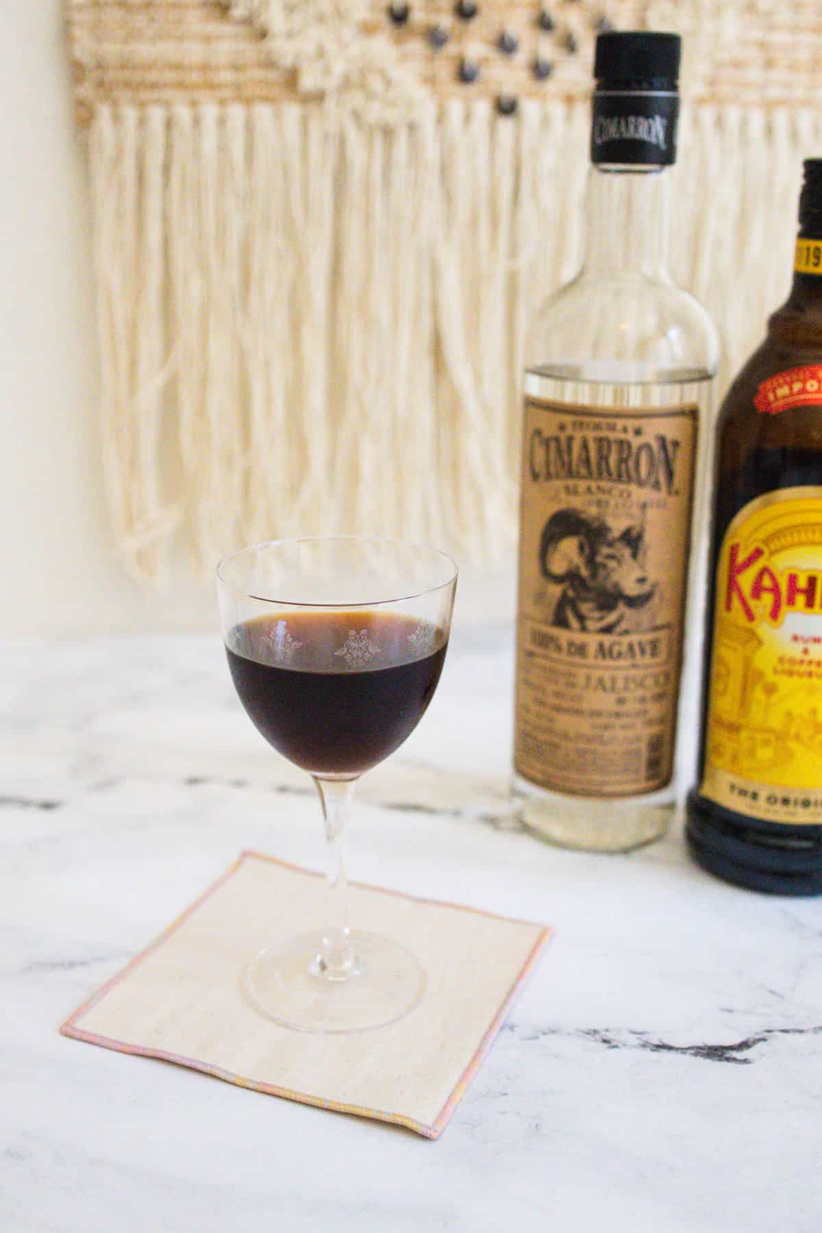 Cold brew martini on the countertop.