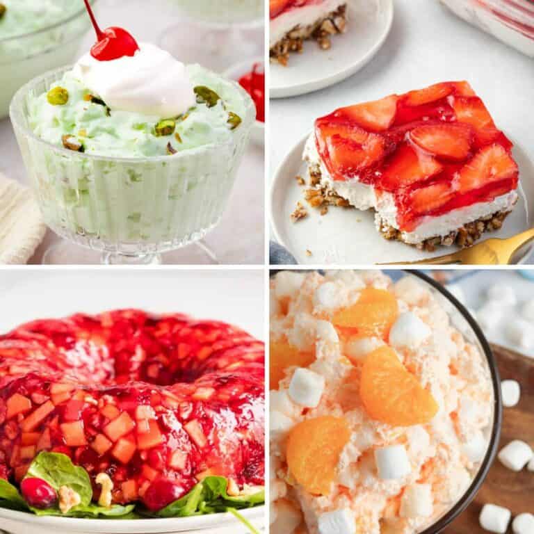 Jello desserts for Thanksgiving along with some salads too.