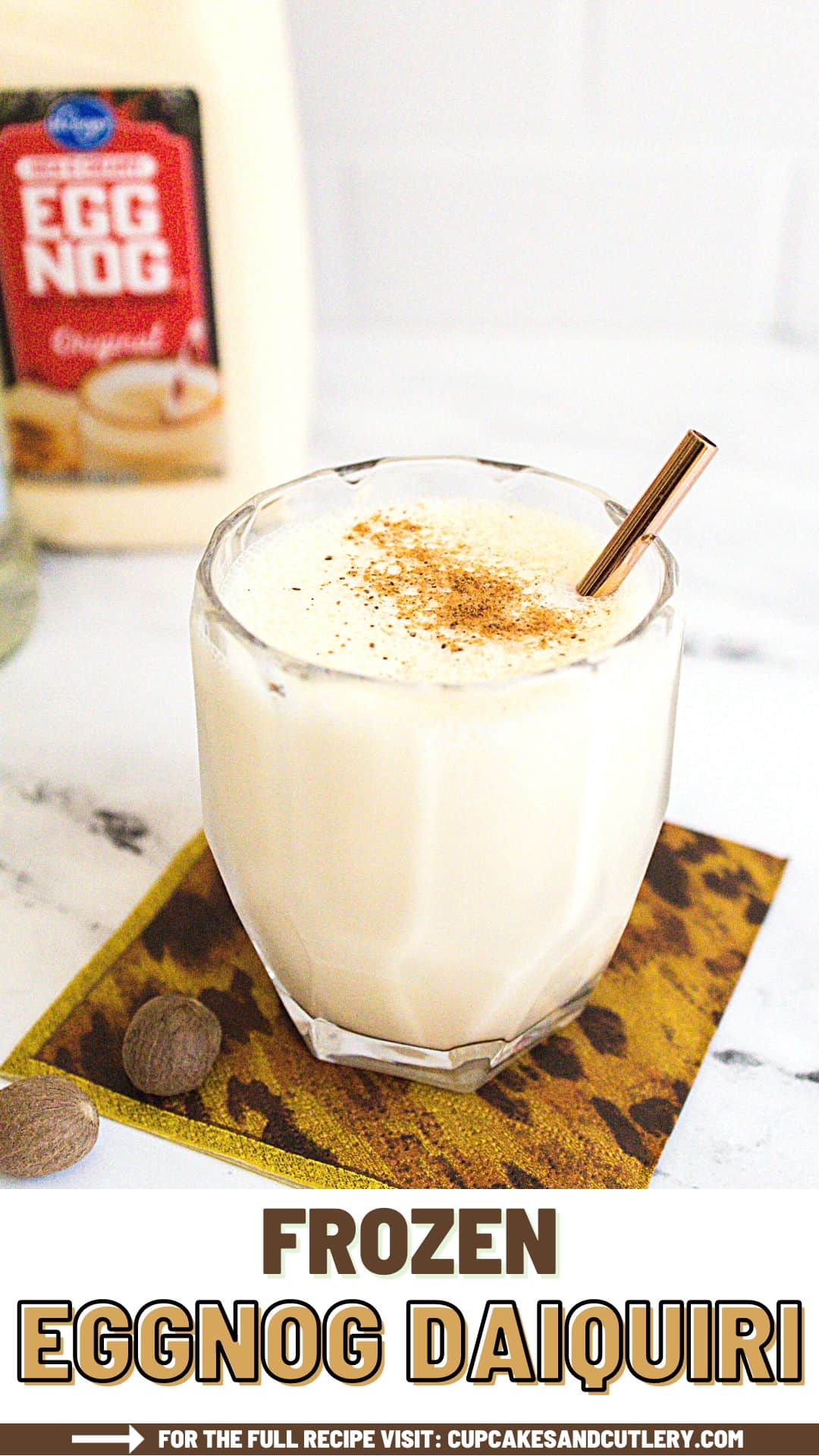 Easy Eggnog Daiquiri Recipe (Frozen Eggnog Cocktail) Cupcakes and Cutlery