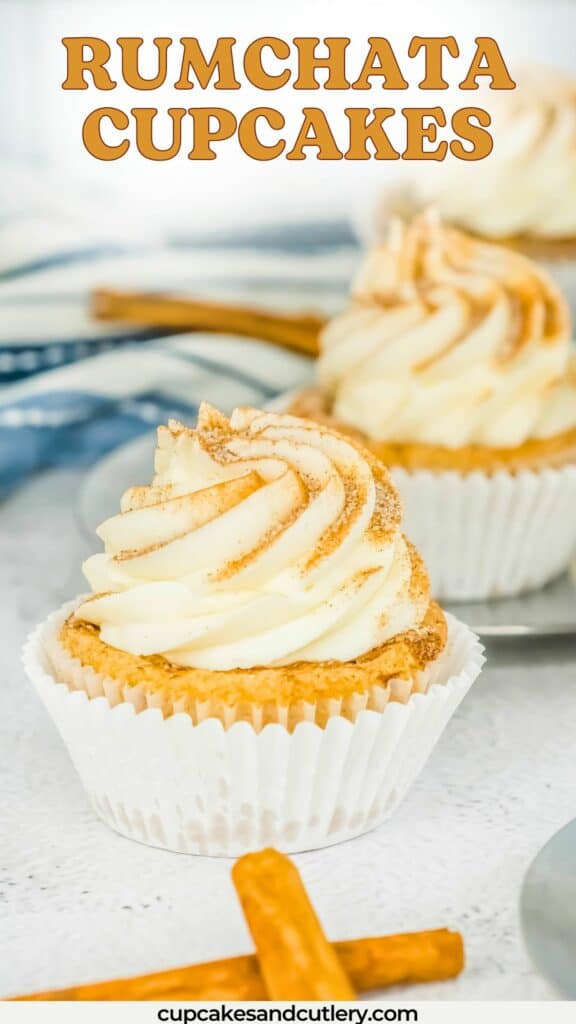 Close up of RumChata Cupcakes.